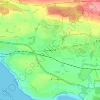 Cairneyhill topographic map, elevation, terrain