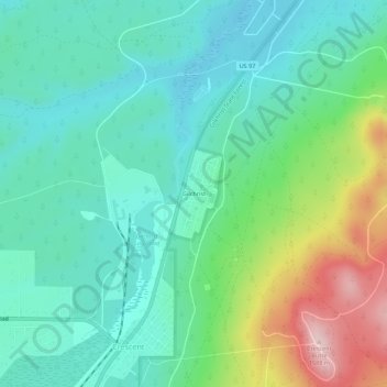 Gilchrist topographic map, elevation, terrain