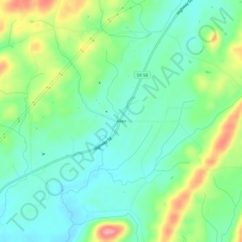 Allen topographic map, elevation, terrain