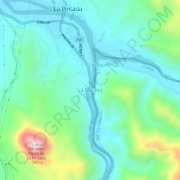 La Bocana topographic map, elevation, terrain