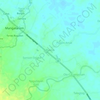 Bueno topographic map, elevation, terrain