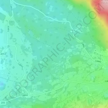Kras topographic map, elevation, terrain