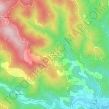 Notre-Dame de la Roure topographic map, elevation, terrain