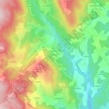 Beyne topographic map, elevation, terrain