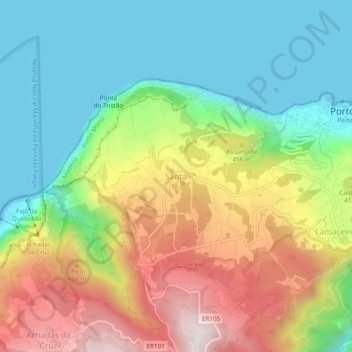 Santa topographic map, elevation, terrain