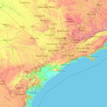 Vila Dirce topographic map, elevation, terrain