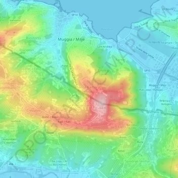 Santa Barbara topographic map, elevation, terrain