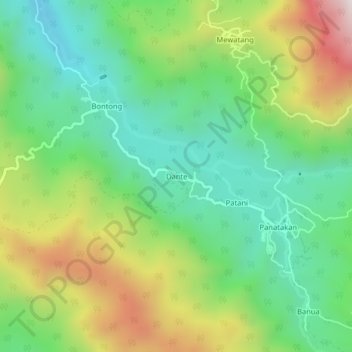 Dante topographic map, elevation, terrain