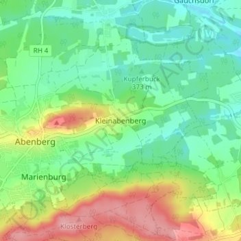 Kleinabenberg topographic map, elevation, terrain