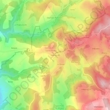 Saint-Anne topographic map, elevation, terrain