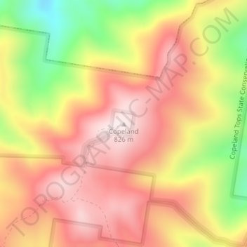 Copeland topographic map, elevation, terrain