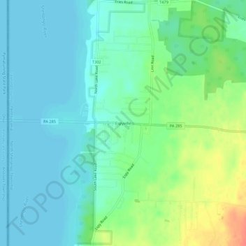 Espyville topographic map, elevation, terrain