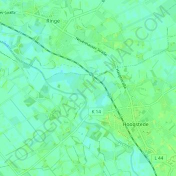 Arkel topographic map, elevation, terrain