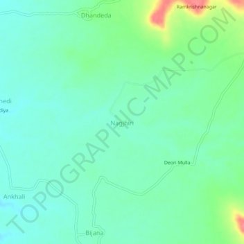 Nagjhiri topographic map, elevation, terrain