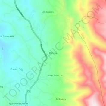 El Pinar topographic map, elevation, terrain