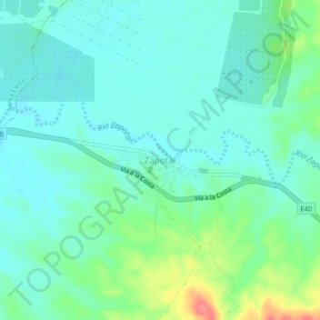 Zapotal topographic map, elevation, terrain