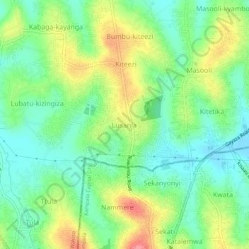 Lusanja topographic map, elevation, terrain