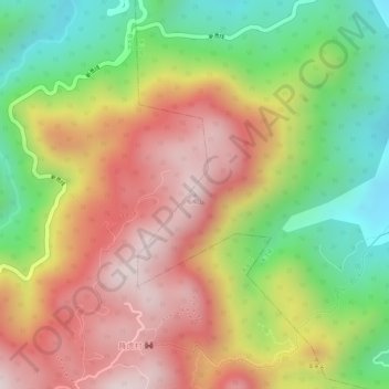 梧桐山 topographic map, elevation, terrain