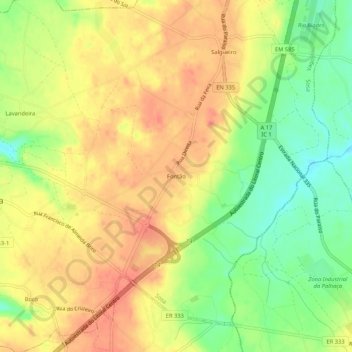 Fontão topographic map, elevation, terrain