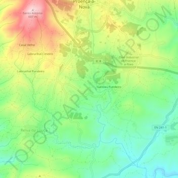 Galisteu Cimeiro topographic map, elevation, terrain