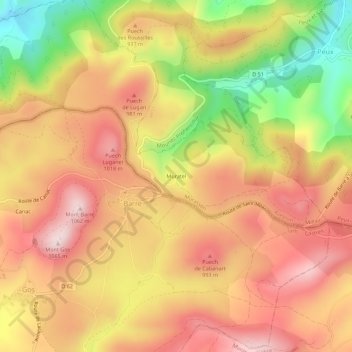Muratel topographic map, elevation, terrain