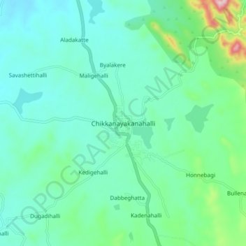 Chikkanayakanahalli topographic map, elevation, terrain
