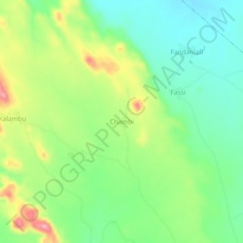 Chambi topographic map, elevation, terrain