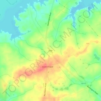 Leah topographic map, elevation, terrain