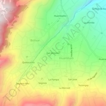 San Antonio topographic map, elevation, terrain