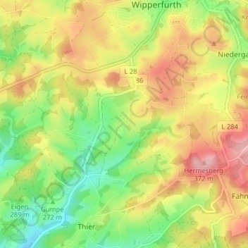 Eichholz topographic map, elevation, terrain
