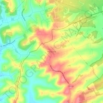 Petrignano topographic map, elevation, terrain