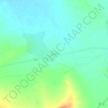 Gollo topographic map, elevation, terrain