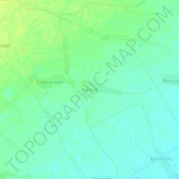 Bantug topographic map, elevation, terrain
