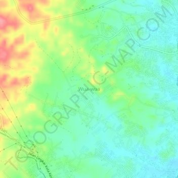 Wua-wua topographic map, elevation, terrain