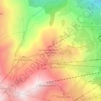 Gedrechter topographic map, elevation, terrain