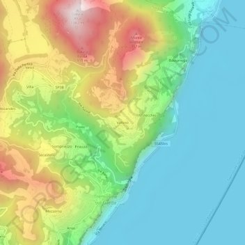 Voltino topographic map, elevation, terrain