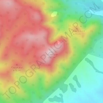 Tauwhare topographic map, elevation, terrain