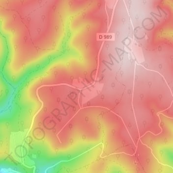 Les Woieries topographic map, elevation, terrain