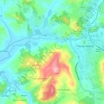 Varatojo topographic map, elevation, terrain