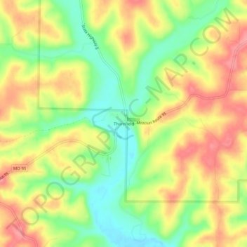 Thornfield topographic map, elevation, terrain