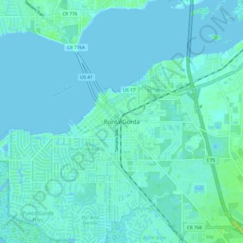 Punta Gorda topographic map, elevation, terrain
