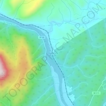 Hambright topographic map, elevation, terrain