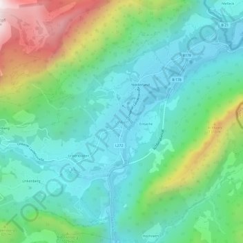 Unken topographic map, elevation, terrain