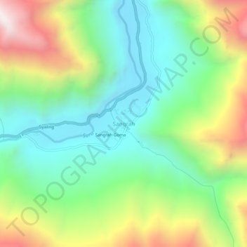 Sangrah topographic map, elevation, terrain