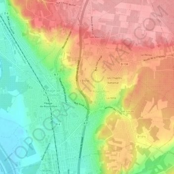Bel Air topographic map, elevation, terrain