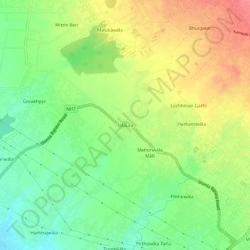 Telpura topographic map, elevation, terrain