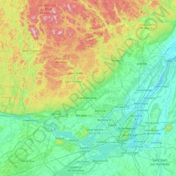 La Rivière-du-Nord topographic map, elevation, terrain