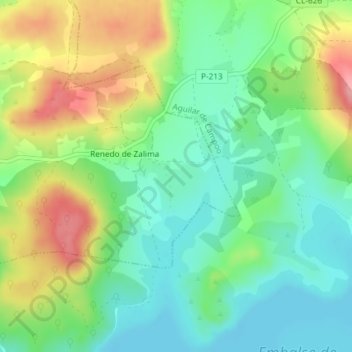 La Alhama topographic map, elevation, terrain