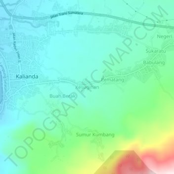 Kesugihan topographic map, elevation, terrain