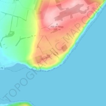 Castlecraig topographic map, elevation, terrain